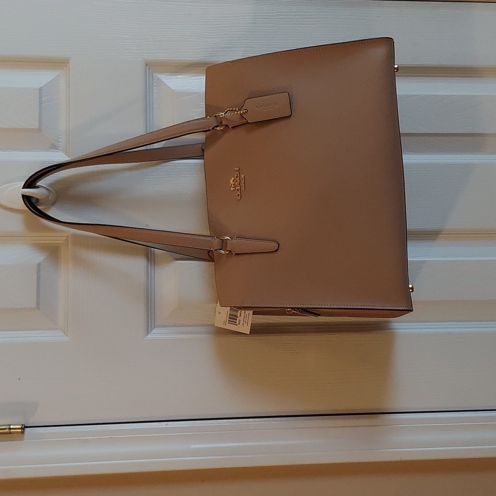 Coach Taupe Oxblood Pebbled Leather Handbag "Tatum" BNWT - AUTHENTICATED ◇ - Picture 2 of 14